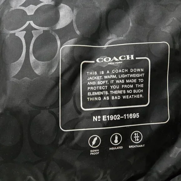 COACH Down Puffer Hooded Coat ~ Women’s ~ Medium ~ Black - Picture 12 of 16